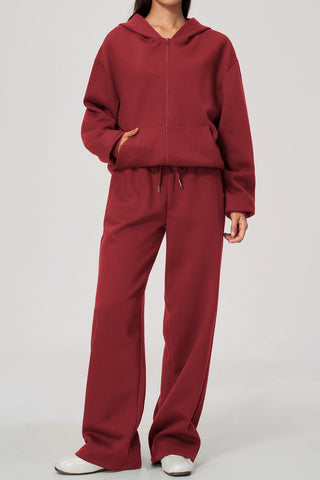 Relaxed Zip-Up Hoodie & Wide-Leg Sweatpants Set