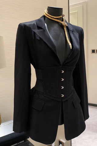Belted Corset Blazer Cardigan