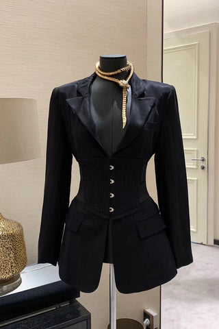 Belted Corset Blazer Cardigan