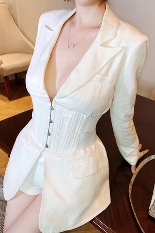 Belted Corset Blazer Cardigan