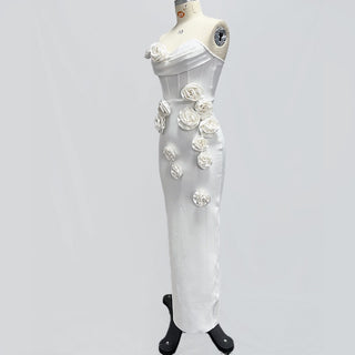 Sienna Strapless Elegant Flower Bandage Long Dress