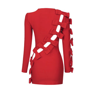Ruby Papillon Long Sleeve Bandage Mini Dress