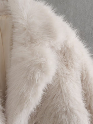 Midi Faux Fur Coat - Luxurious Warmth and Elegance