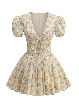 Sunlit Floral Suspender Mini Dress