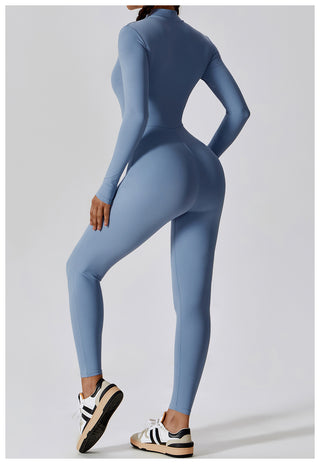 Zipper Long-Sleeved Yoga Jumpsuit