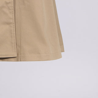 Long Sleeve Khaki Trench Coat with Belt - Slim Fit Women's Outerwear