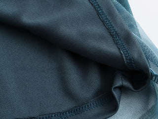 Jodi  Marble Print High Neck Mesh Long Dress