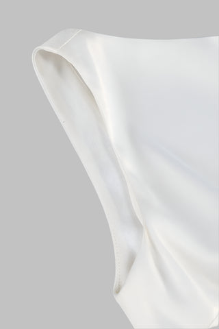 Elegant Satin Mini Dress with Ruffle Hem