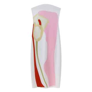 Green Print Strapless Long Dress