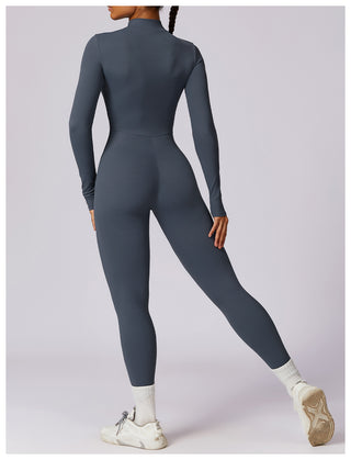 Zipper Long-Sleeved Yoga Jumpsuit