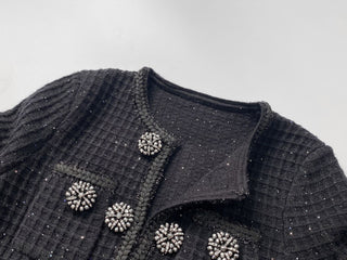 Elegant Long Sleeve Wool Knit Mini Dress