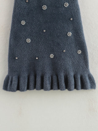 Ruffled Hem Winter Knit Mini Dress