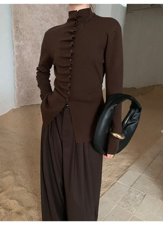 Slim-Fit Buttoned Knitted Cardigan