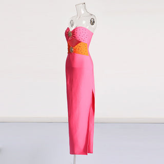 Strapless Diamond Bandage Long Dress