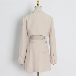 Hollow Waist Casual Long Sleeve Blazer
