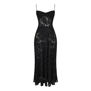 Backless Tie Back Elegance Black Long Dress