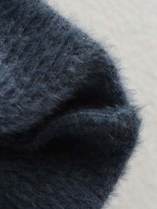 Ruffled Hem Winter Knit Mini Dress