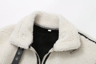 Faux Shearling Zip-Up Jacket