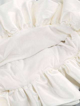 Elegant Satin Mini Dress with Ruffle Hem