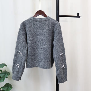 Soft Knitted Cardigan with Bow Details - Cozy & Stylish