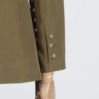 Long Sleeve V-Neck Suit Jacket with Belt