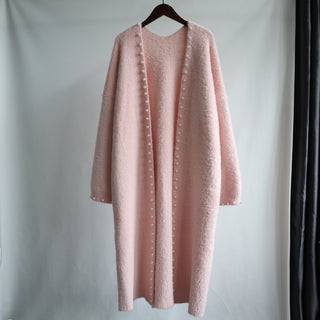 Elegant Pearl Trim Knitted Cardigan