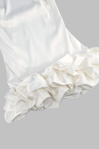 Elegant Satin Mini Dress with Ruffle Hem