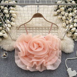 Flower Sleeveless Crop Top