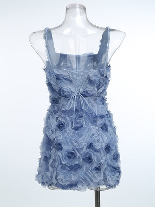 Flower Dream Backless Mini Dress