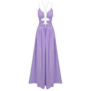 Light Purple Sleeveless Backless Long Dress