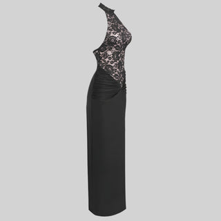 Sleeveless Backless Lace Long Dress