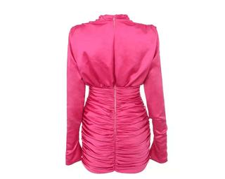 Ray Satin High Neck Mini Dress