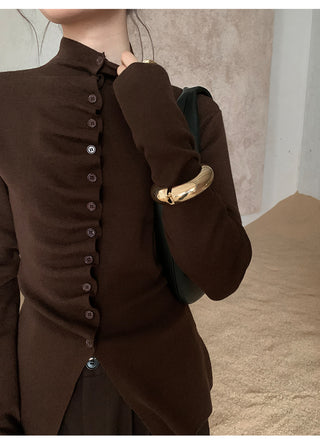 Slim-Fit Buttoned Knitted Cardigan