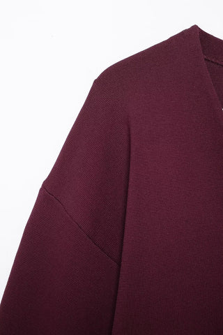 Brushed Knit Loose Sleeve Knitted Jacket