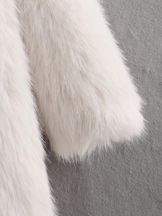 Midi Faux Fur Coat - Luxurious Warmth and Elegance