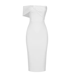 Elegant One Shoulder Bandage Long Midi Dress