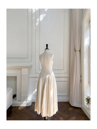 Apricot Dream Sleeveless Midi Dress