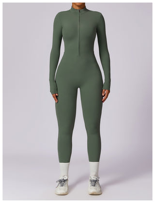 Zipper Long-Sleeved Yoga Jumpsuit