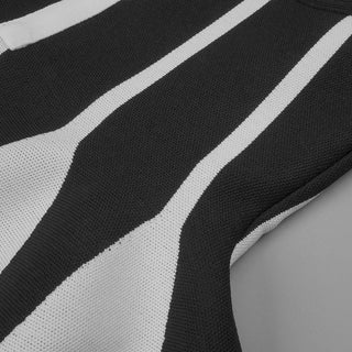 Bold Black & White Striped Bandage Dress