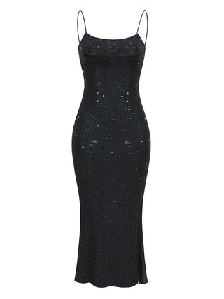 See Through Sparkle Sleeveless Long Dress