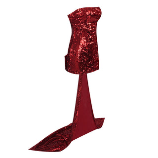 Burgundy Belle Strapless Sequin Mini Dress