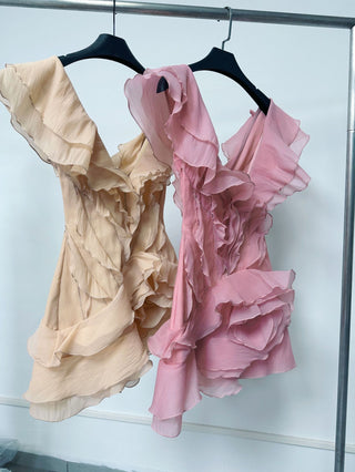 Soft Ruffle Off-Shoulder Mini Dress