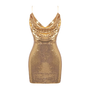 Golden Glimmer Sequin Mini Dress