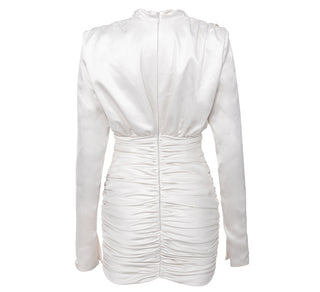 Ray Satin High Neck Mini Dress