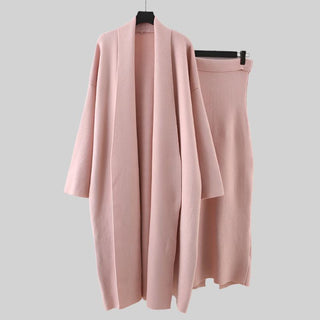 Minimalist Wool Cardigan and Midi Dress Set