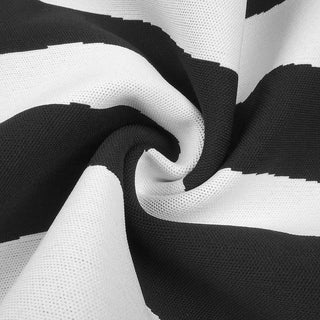 Tall Black and White One-Sleeve Striped Bodycon Dress with High Slit