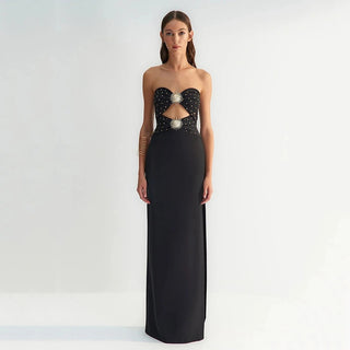 Strapless Diamond Bandage Long Dress