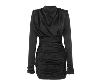 Ray Satin High Neck Mini Dress