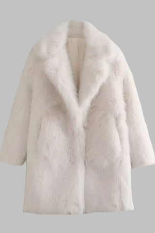 Midi Faux Fur Coat - Luxurious Warmth and Elegance