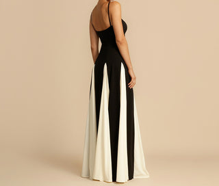 Classic Monochrome Sleeveless Long Dress